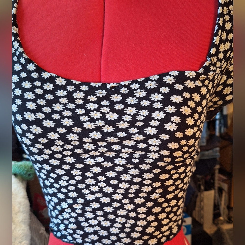 Pre-owned Topshop Floral Crop Top Size 2 - Picture 4 of 9